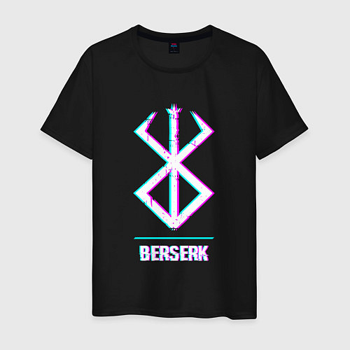 Мужская футболка Символ Berserk в стиле glitch / Черный – фото 1