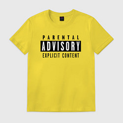 Футболка хлопковая мужская Parental advisory, цвет: желтый