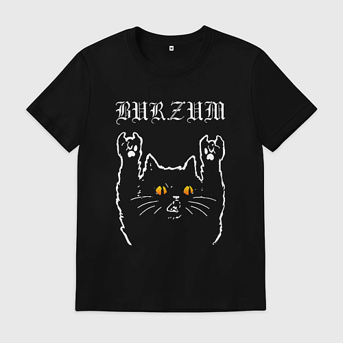 Мужская футболка Burzum rock cat / Черный – фото 1