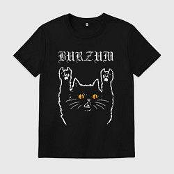 Футболка хлопковая мужская Burzum rock cat, цвет: черный