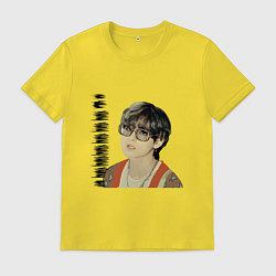 Футболка хлопковая мужская Тэхен и Чонгук, цвет: желтый