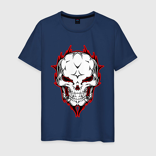 Мужская футболка Скелет с обводкой / Тёмно-синий – фото 1