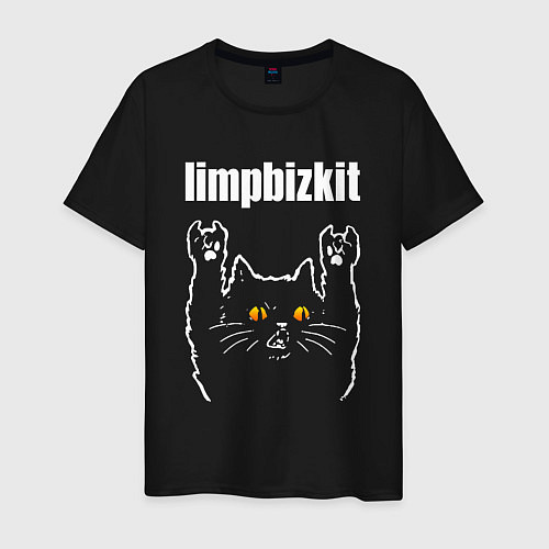 Мужская футболка Limp Bizkit rock cat / Черный – фото 1