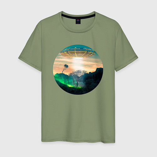 Мужская футболка НЛО на горе / Авокадо – фото 1