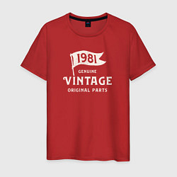 Футболка хлопковая мужская 1981 подлинный винтаж - оригинальные детали, цвет: красный