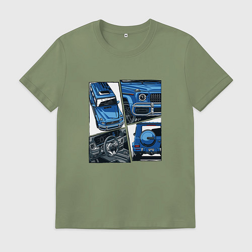 Мужская футболка Mercedes-Benz G63 AMG Gelandewagen V1 / Авокадо – фото 1