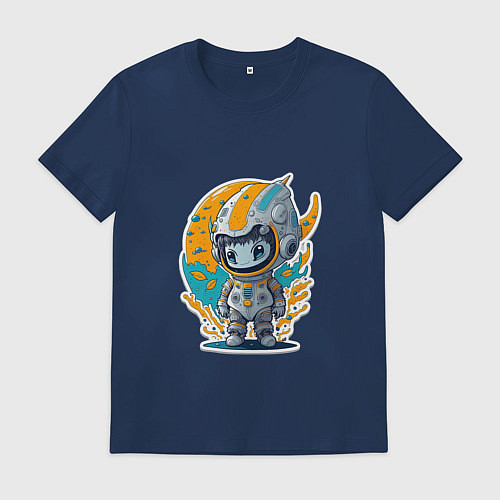 Мужская футболка Маленький инопланетянин / Тёмно-синий – фото 1