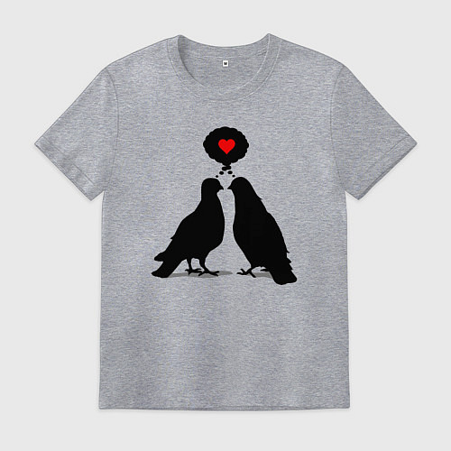 Мужская футболка Birds love / Меланж – фото 1