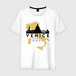Футболка хлопковая мужская Итальянская Венеция, цвет: белый