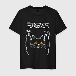 Футболка хлопковая мужская Eagles rock cat, цвет: черный