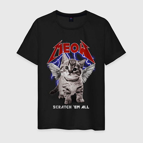 Мужская футболка Котёнок Meowtallica / Черный – фото 1