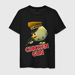 Футболка хлопковая мужская Chicken Gun logo, цвет: черный