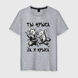 Футболка хлопковая мужская Ты крыса да я крыса, цвет: меланж