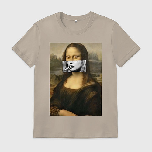 Мужская футболка Мона Лиза Да Винчи / Миндальный – фото 1