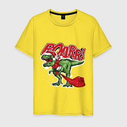 Футболка хлопковая мужская Santa t rex gifts, цвет: желтый