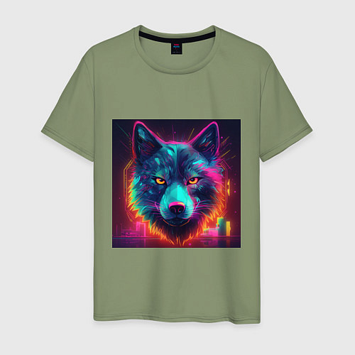 Мужская футболка Неновый волк / Авокадо – фото 1