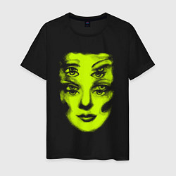Футболка хлопковая мужская Double lime face, цвет: черный
