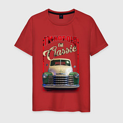 Футболка хлопковая мужская Классика автомобиль Chevrolet Thriftmaster, цвет: красный