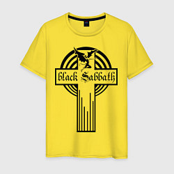 Футболка хлопковая мужская Black Sabbath Cross, цвет: желтый