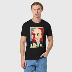 Футболка хлопковая мужская Lenin, цвет: черный — фото 2