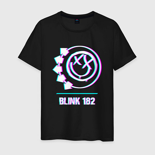 Мужская футболка Blink 182 glitch rock / Черный – фото 1