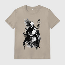 Футболка хлопковая мужская Накачанный Гомер Симпсон, цвет: миндальный