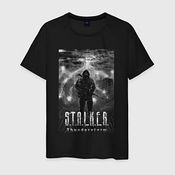 Футболка хлопковая мужская Stalker thunderstorm, цвет: черный