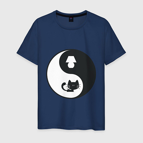 Мужская футболка Инь-Ян гармония / Тёмно-синий – фото 1