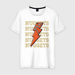 Футболка хлопковая мужская Nuggets lightning, цвет: белый