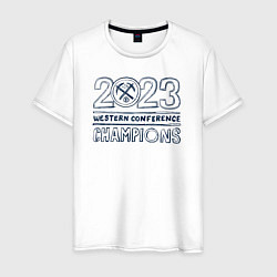 Футболка хлопковая мужская 2023 Denver Nuggets, цвет: белый