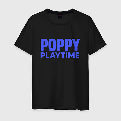 Мужская футболка Поппи Плэйтайм лого / Черный – фото 1