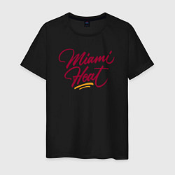 Футболка хлопковая мужская Miami Heat fan, цвет: черный
