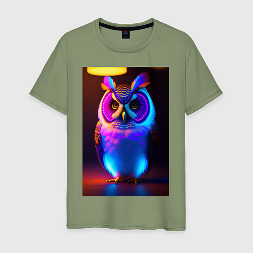 Мужская футболка Сова неоновая / Авокадо – фото 1