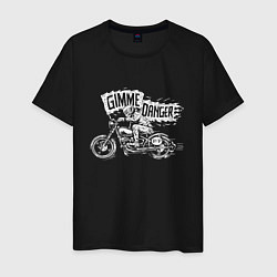Футболка хлопковая мужская Gimme danger - motorcycle - motto, цвет: черный