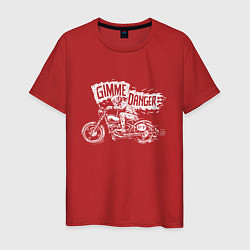 Футболка хлопковая мужская Gimme danger - motorcycle - motto, цвет: красный