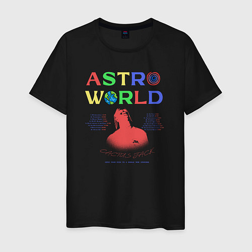 Мужская футболка Travis Scott astroworld / Черный – фото 1