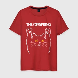 Футболка хлопковая мужская The Offspring rock cat, цвет: красный