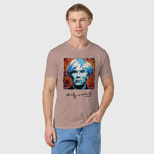 Мужская футболка Andy Warhol - celebrity / Пыльно-розовый – фото 3