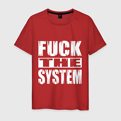 Футболка хлопковая мужская SoD - f**k the system, цвет: красный