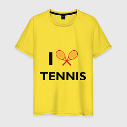 Футболка хлопковая мужская I Love Tennis, цвет: желтый