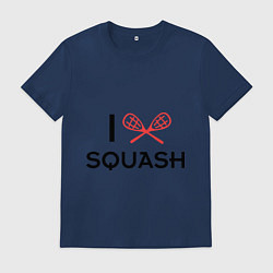 Футболка хлопковая мужская I Love Squash, цвет: тёмно-синий