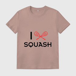 Футболка хлопковая мужская I Love Squash, цвет: пыльно-розовый
