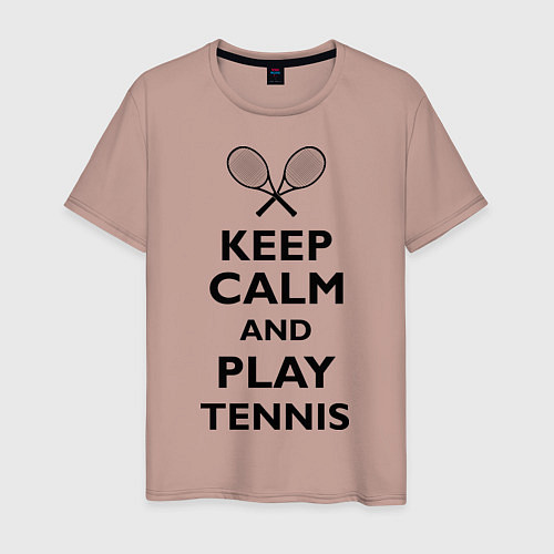Мужская футболка Keep Calm & Play tennis / Пыльно-розовый – фото 1