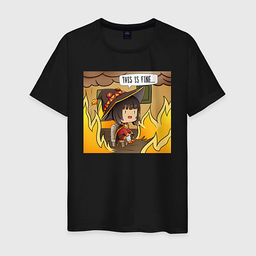 Мужская футболка This is fine Megumin / Черный – фото 1