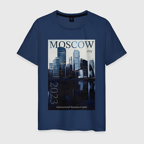 Мужская футболка Moscow city обложка журнала / Тёмно-синий – фото 1