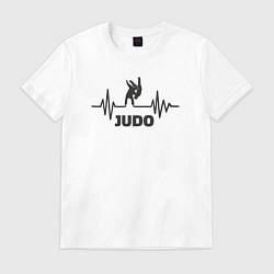 Футболка хлопковая мужская Judo pulse, цвет: белый