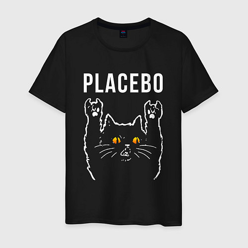 Мужская футболка Placebo rock cat / Черный – фото 1