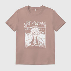 Футболка хлопковая мужская Санеми шинадзугава - столп ветра, цвет: пыльно-розовый