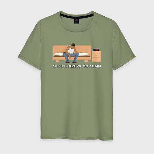 Мужская футболка Here We Go Again / Авокадо – фото 1