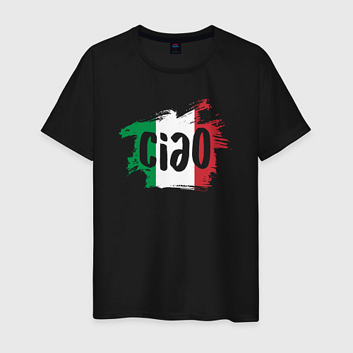 Мужская футболка Привет Италия / Черный – фото 1